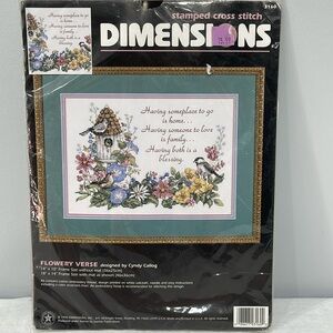 Dimensions Stamped Cross Stitch Kit Flowery Verse Family Love Home #3160 NEW